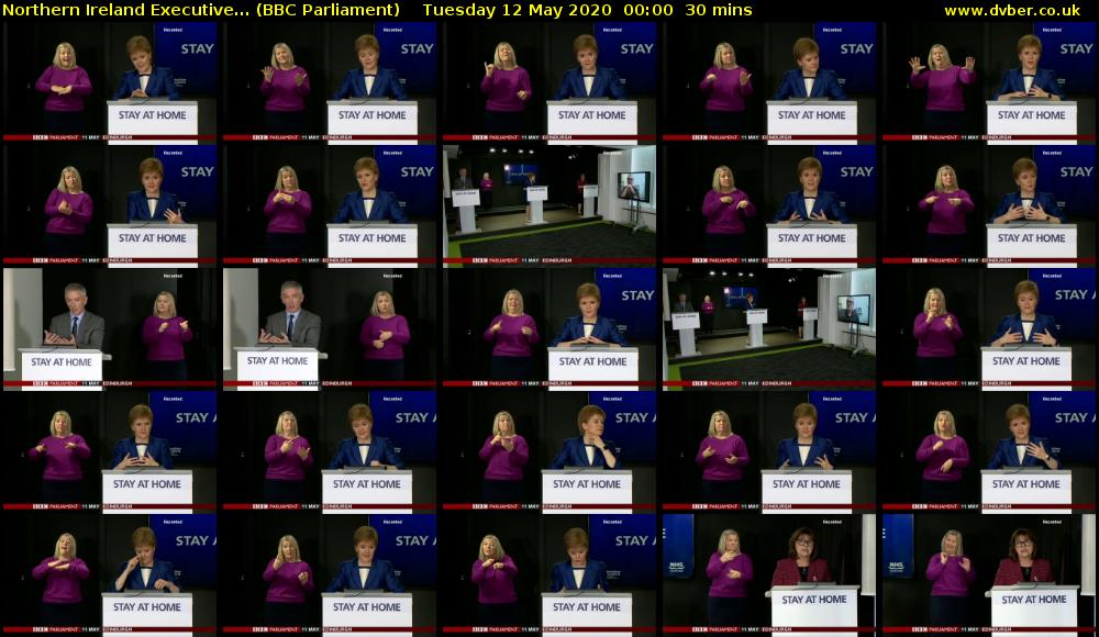 Northern Ireland Executive... (BBC Parliament) Tuesday 12 May 2020 00:00 - 00:30