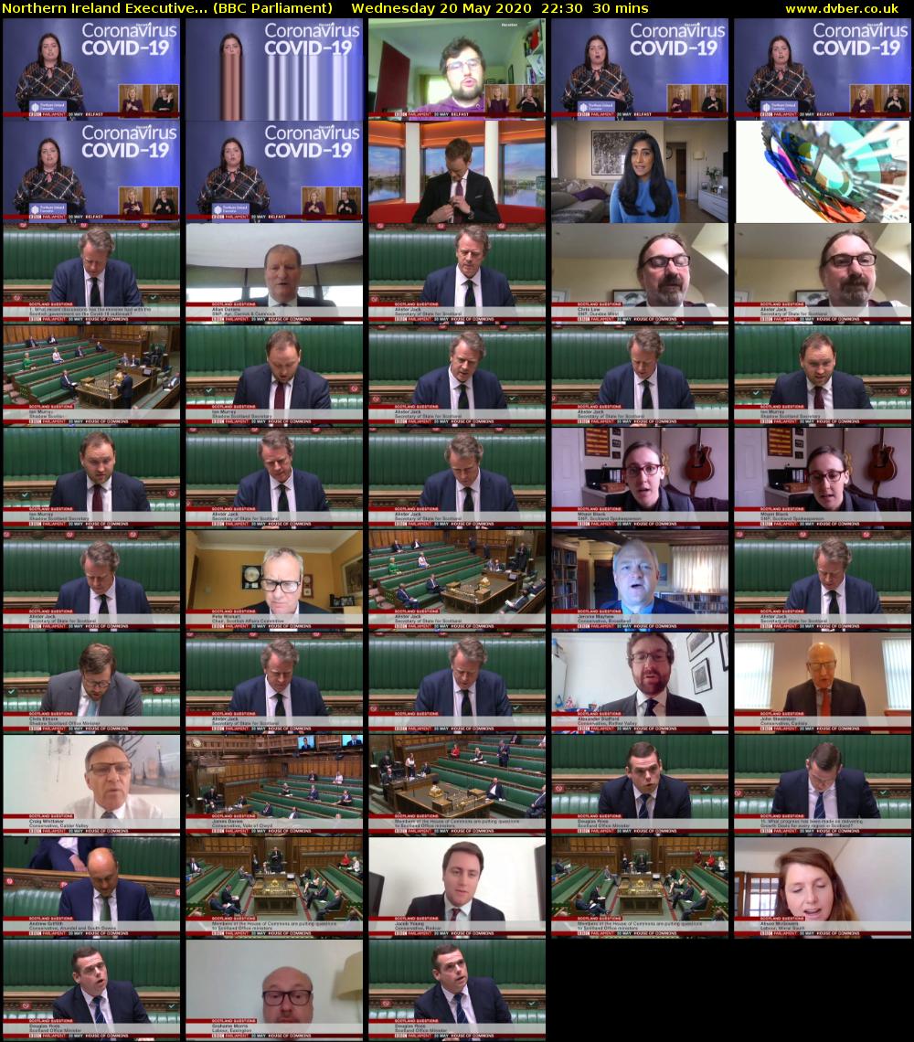 Northern Ireland Executive... (BBC Parliament) Wednesday 20 May 2020 22:30 - 23:00