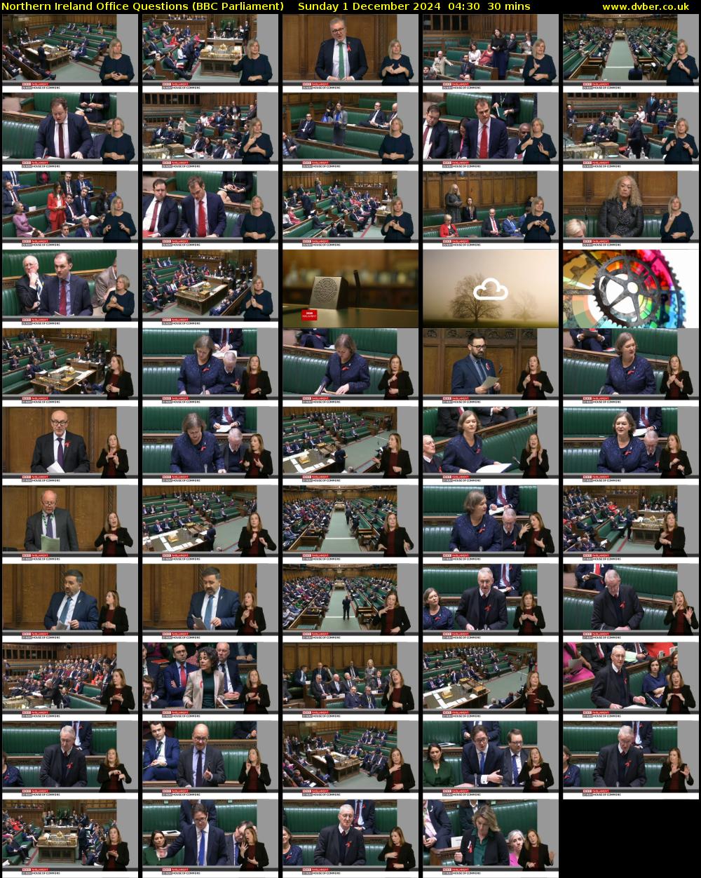 Northern Ireland Office Questions (BBC Parliament) Sunday 1 December 2024 04:30 - 05:00