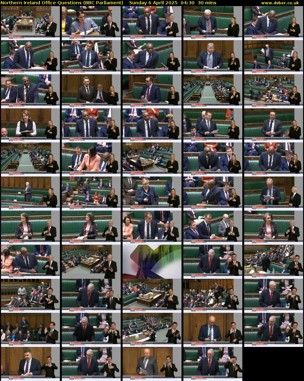 Northern Ireland Office Questions (BBC Parliament) Sunday 6 April 2025 04:30 - 05:00