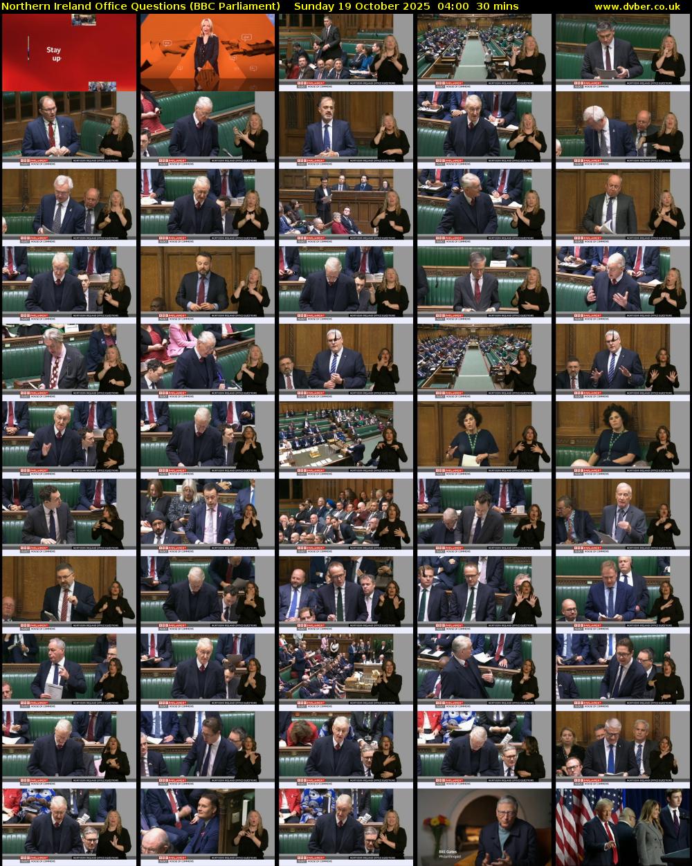Northern Ireland Office Questions (BBC Parliament) Sunday 19 October 2025 04:00 - 04:30
