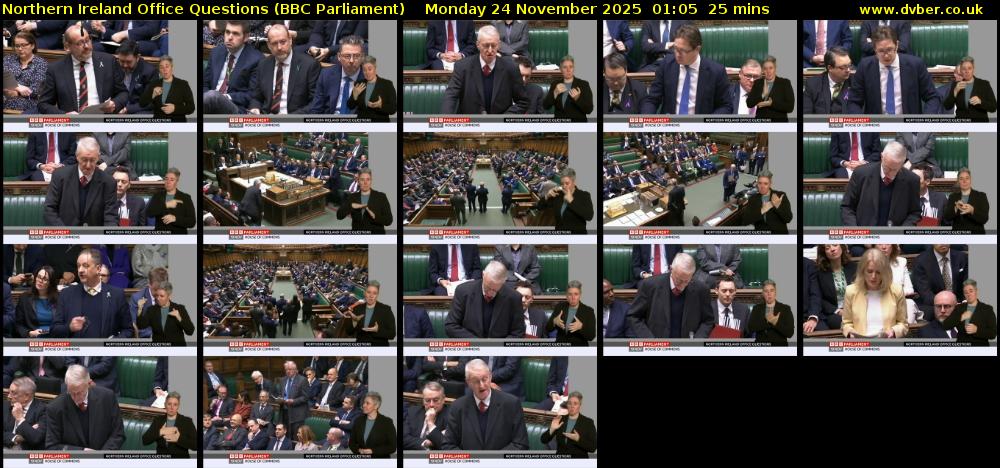 Northern Ireland Office Questions (BBC Parliament) Monday 24 November 2025 01:05 - 01:30