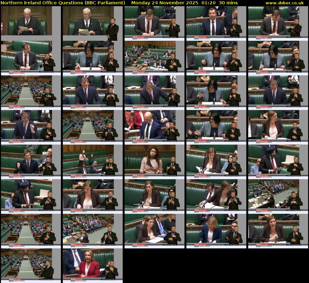 Northern Ireland Office Questions (BBC Parliament) Monday 24 November 2025 01:20 - 01:50