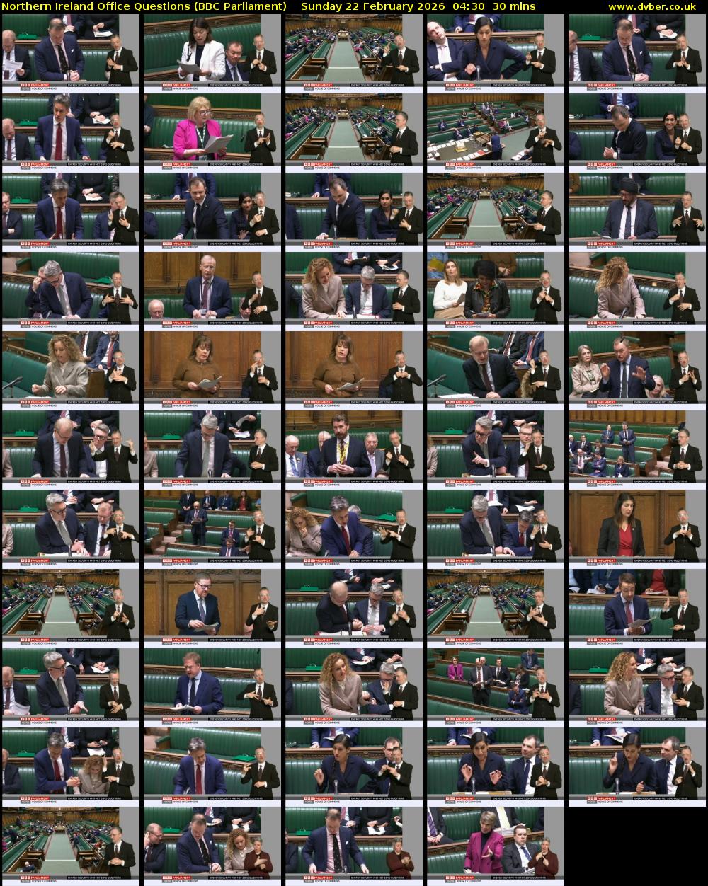 Northern Ireland Office Questions (BBC Parliament) Sunday 22 February 2026 04:30 - 05:00