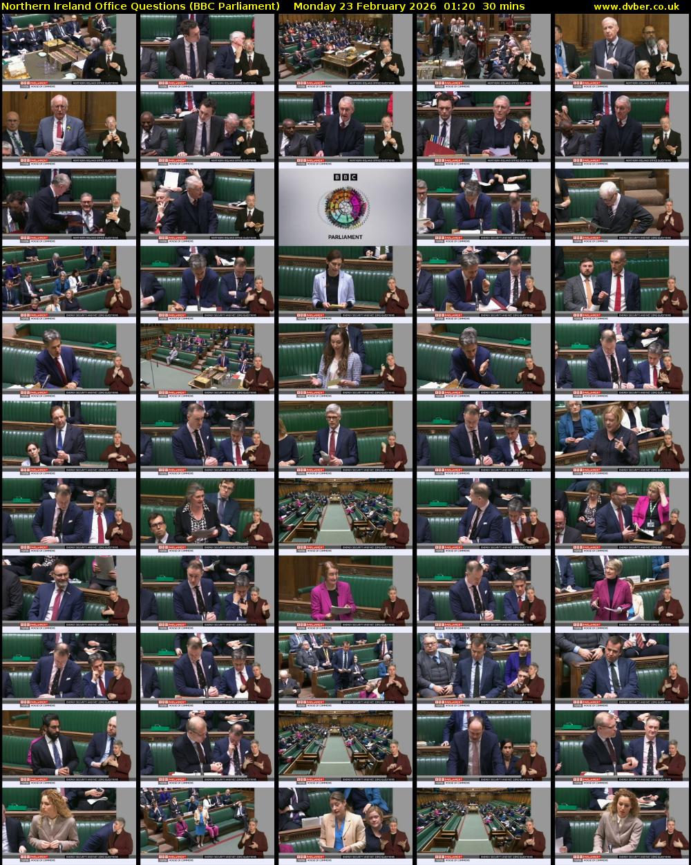 Northern Ireland Office Questions (BBC Parliament) Monday 23 February 2026 01:20 - 01:50