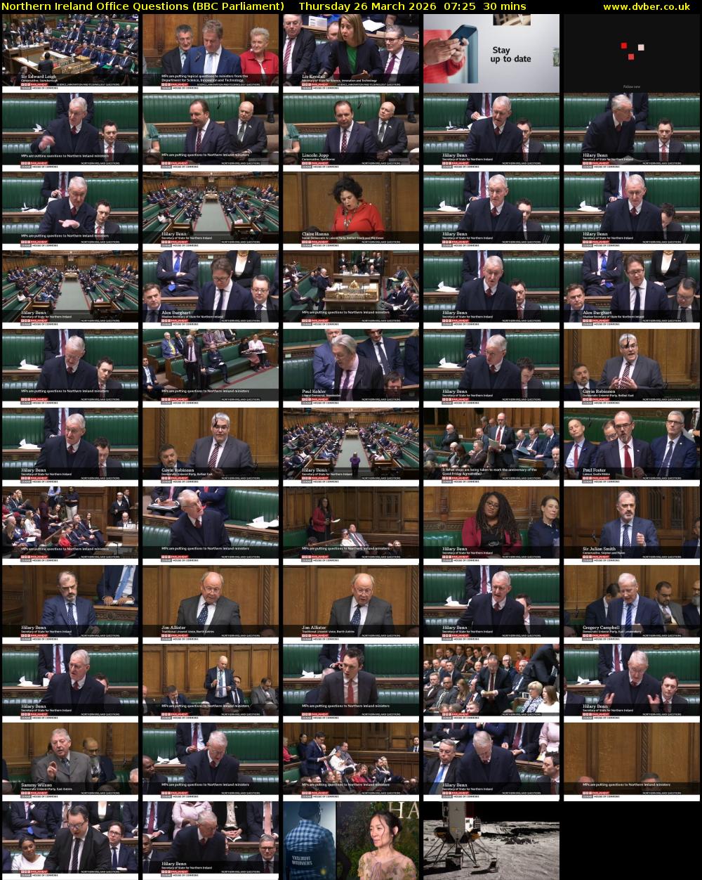 Northern Ireland Office Questions (BBC Parliament) Thursday 26 March 2026 07:25 - 07:55