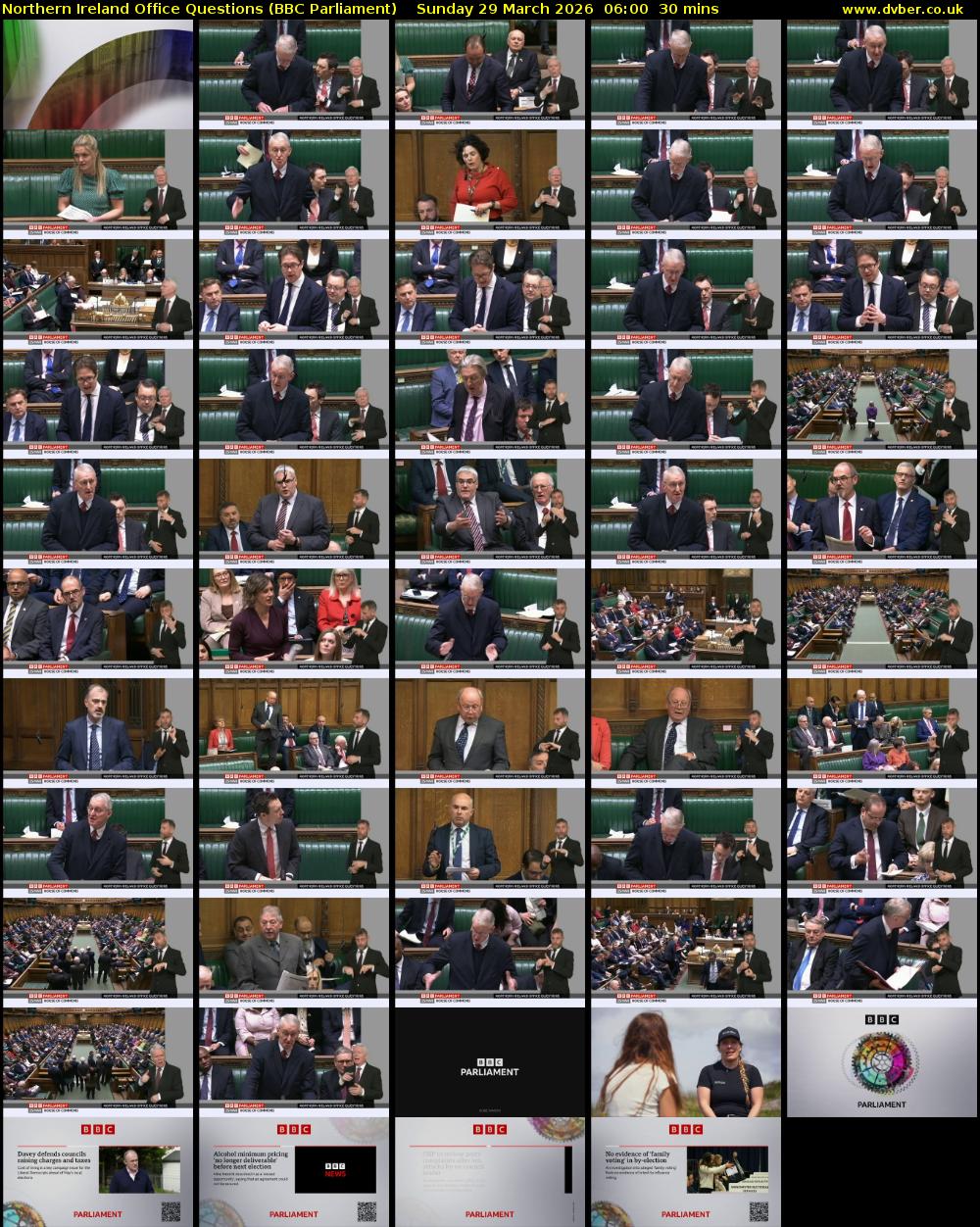Northern Ireland Office Questions (BBC Parliament) Sunday 29 March 2026 06:00 - 06:30