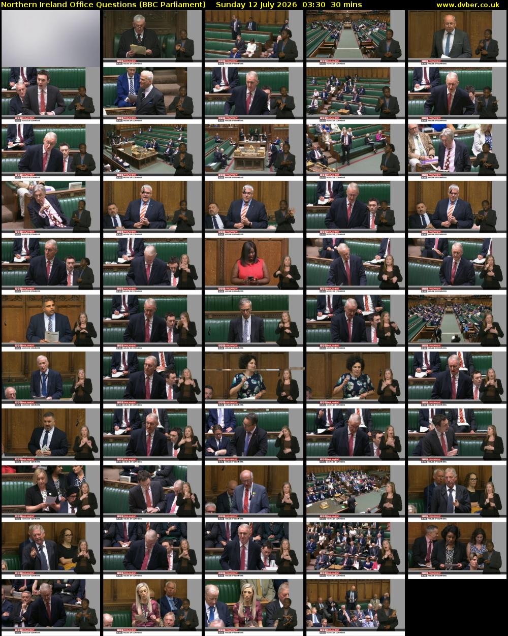 Northern Ireland Office Questions (BBC Parliament) Sunday 12 July 2026 03:30 - 04:00