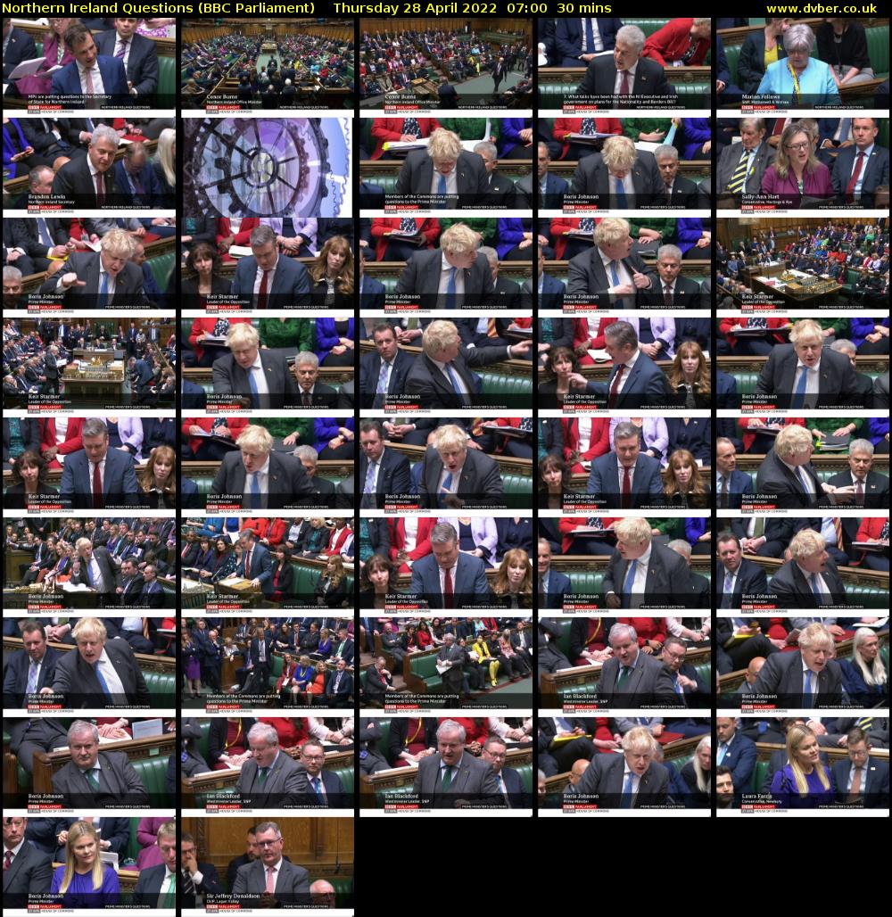 Northern Ireland Questions (BBC Parliament) Thursday 28 April 2022 07:00 - 07:30