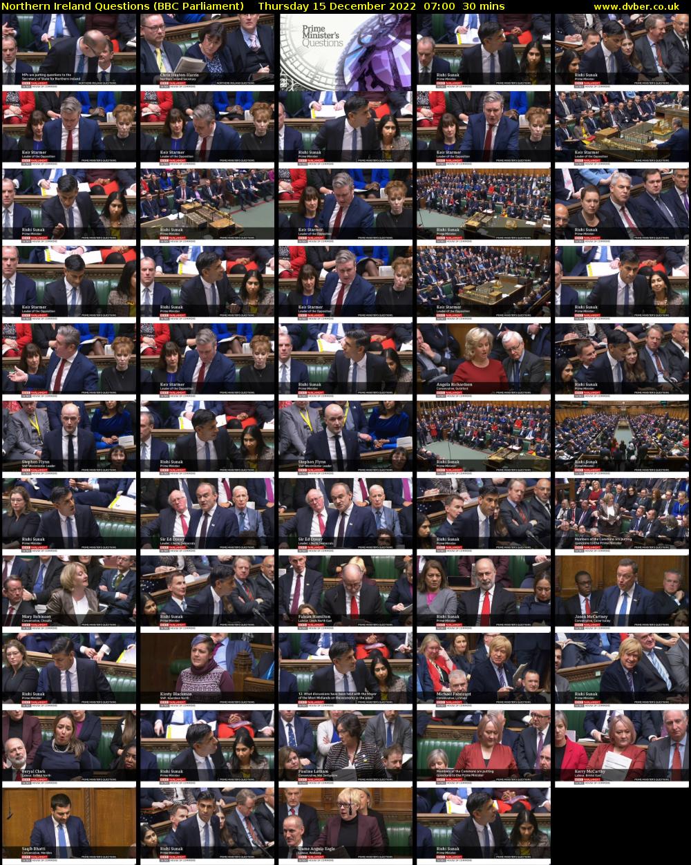 Northern Ireland Questions (BBC Parliament) Thursday 15 December 2022 07:00 - 07:30