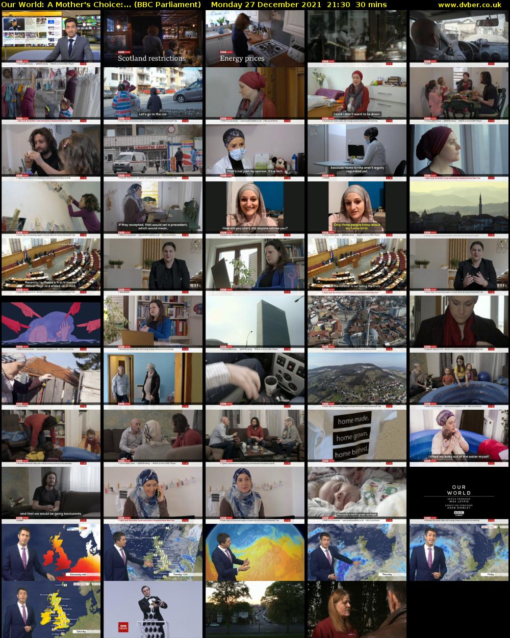 Our World: A Mother's Choice:... (BBC Parliament) Monday 27 December 2021 21:30 - 22:00