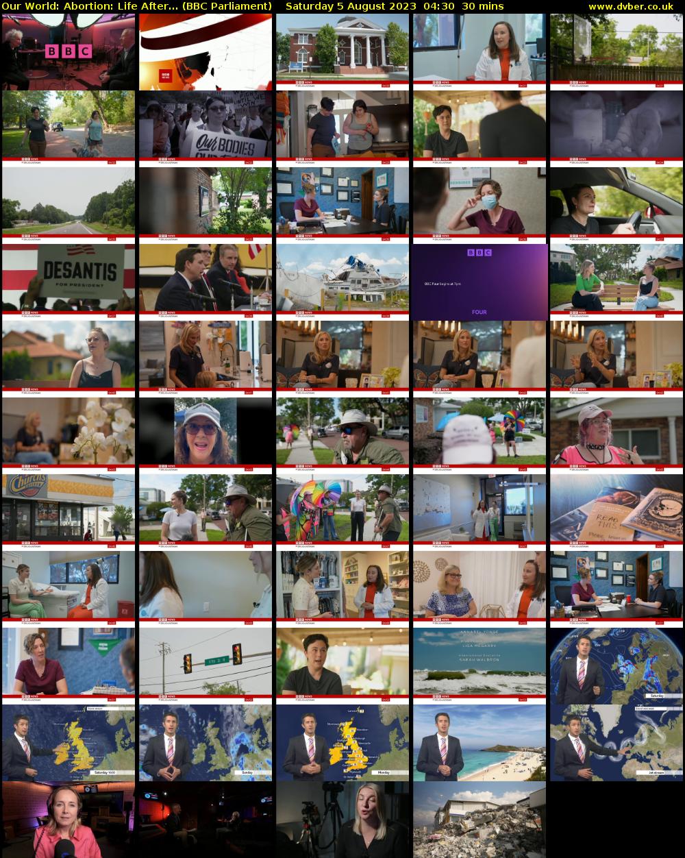Our World: Abortion: Life After... (BBC Parliament) Saturday 5 August 2023 04:30 - 05:00