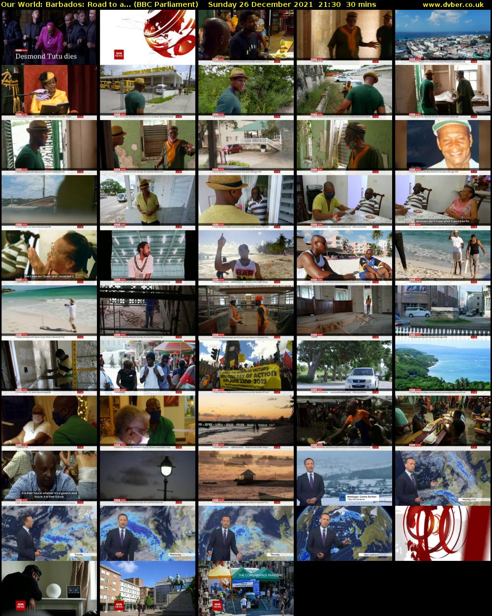 Our World: Barbados: Road to a... (BBC Parliament) Sunday 26 December 2021 21:30 - 22:00
