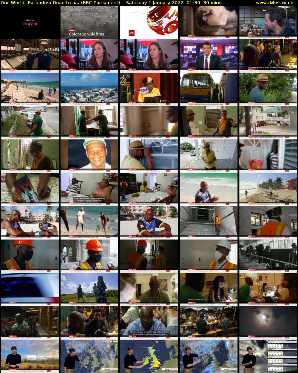 Our World: Barbados: Road to a... (BBC Parliament) Saturday 1 January 2022 01:30 - 02:00