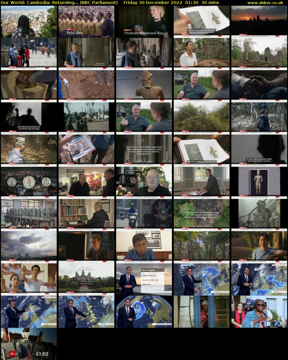 Our World: Cambodia: Returning... (BBC Parliament) Friday 30 December 2022 01:30 - 02:00