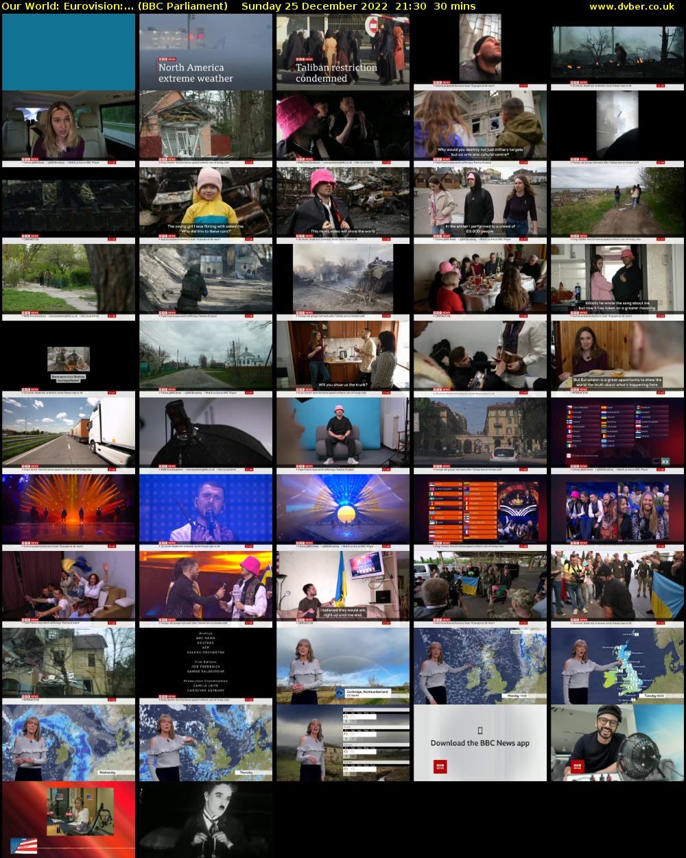 Our World: Eurovision:... (BBC Parliament) Sunday 25 December 2022 21:30 - 22:00