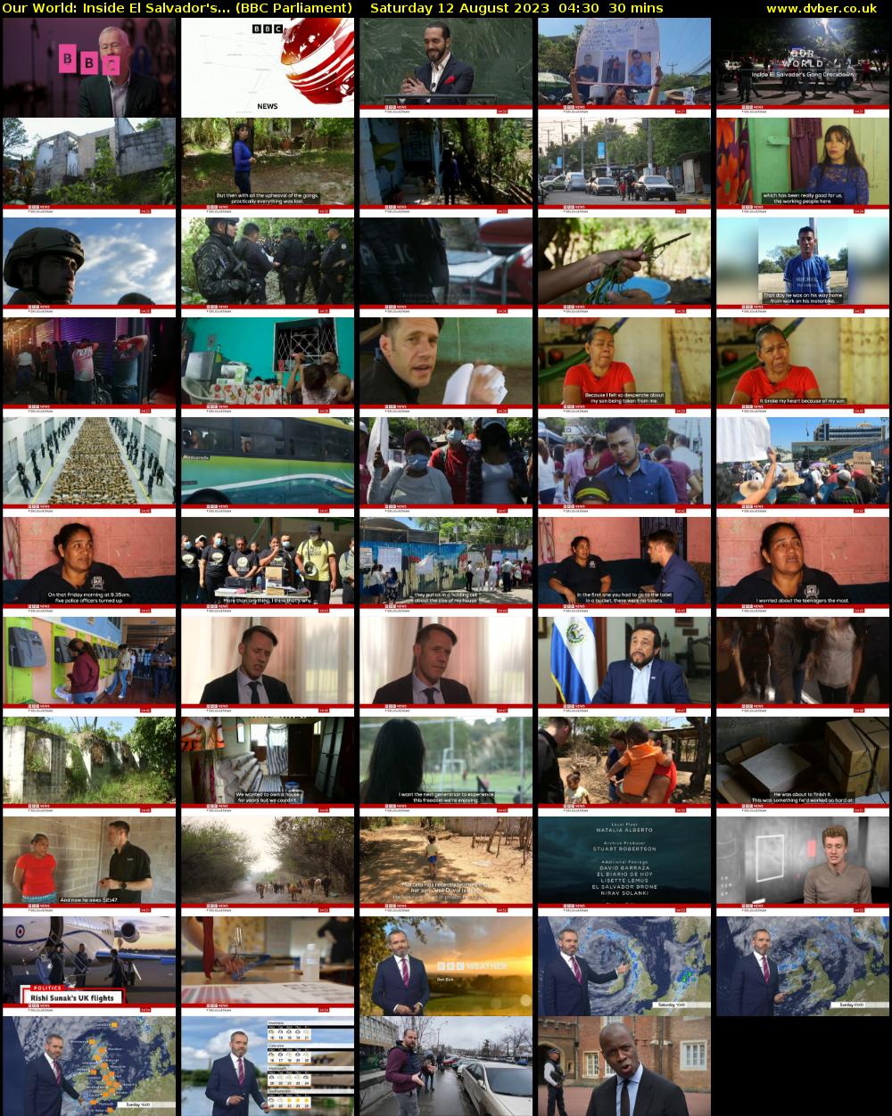 Our World: Inside El Salvador's... (BBC Parliament) Saturday 12 August 2023 04:30 - 05:00