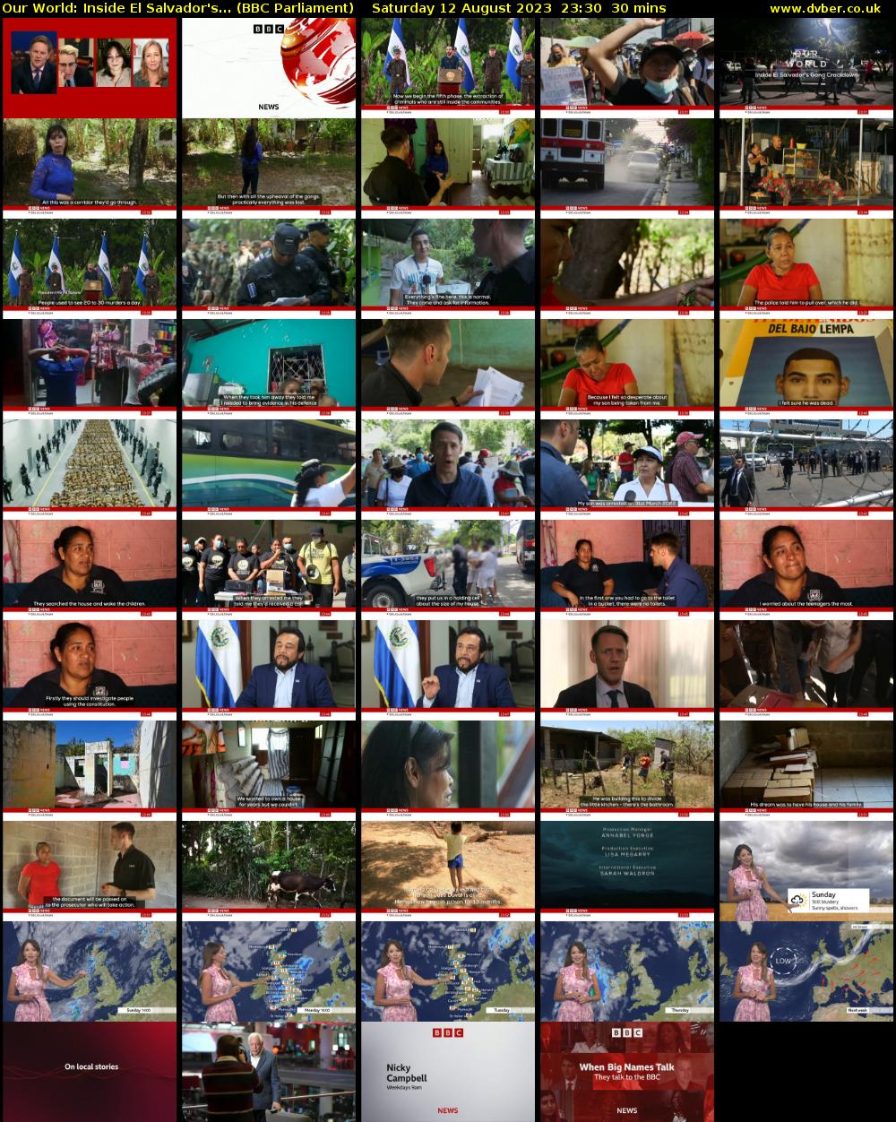Our World: Inside El Salvador's... (BBC Parliament) Saturday 12 August 2023 23:30 - 00:00
