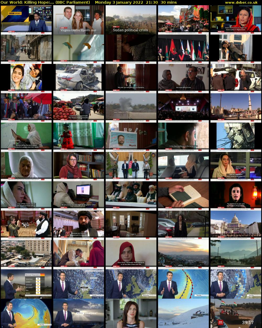 Our World: Killing Hope:... (BBC Parliament) Monday 3 January 2022 21:30 - 22:00