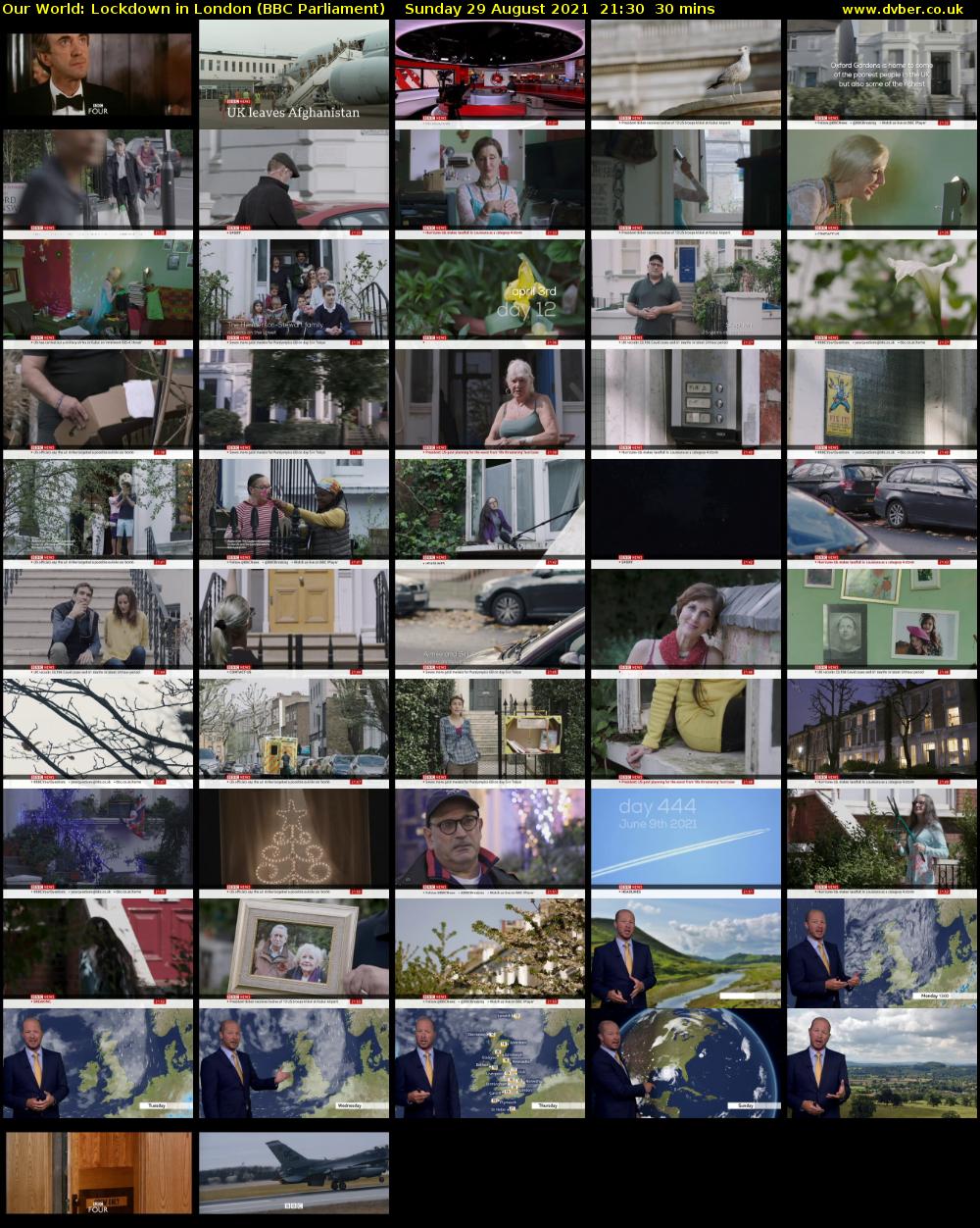 Our World: Lockdown in London (BBC Parliament) Sunday 29 August 2021 21:30 - 22:00