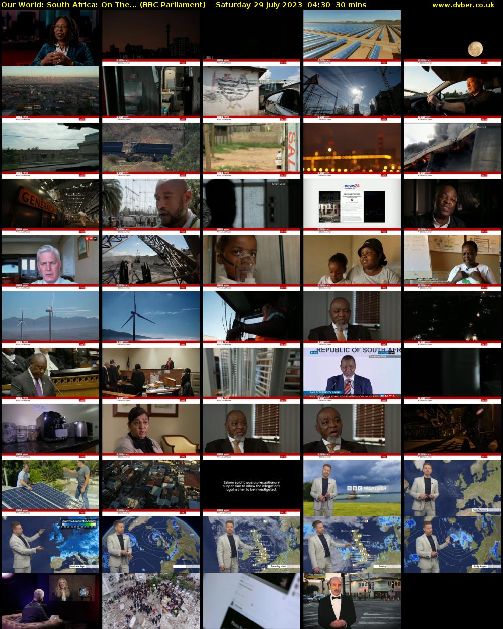 Our World: South Africa: On The... (BBC Parliament) Saturday 29 July 2023 04:30 - 05:00