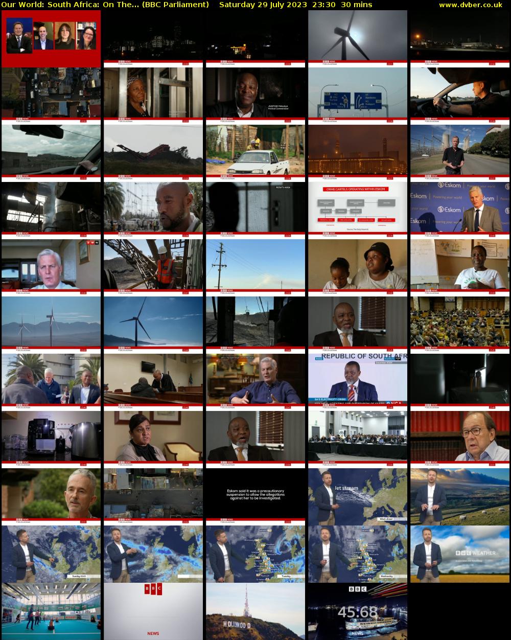 Our World: South Africa: On The... (BBC Parliament) Saturday 29 July 2023 23:30 - 00:00