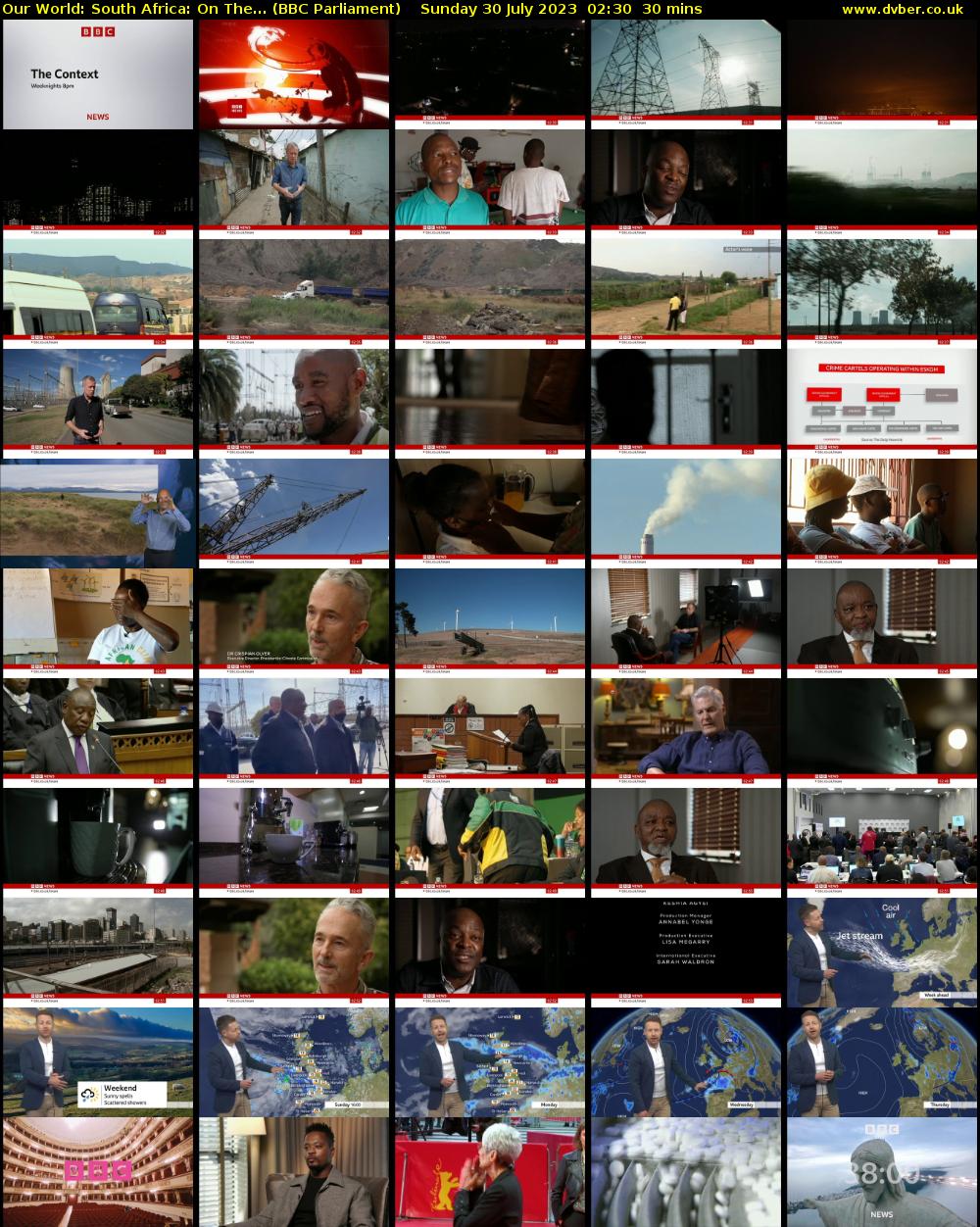 Our World: South Africa: On The... (BBC Parliament) Sunday 30 July 2023 02:30 - 03:00