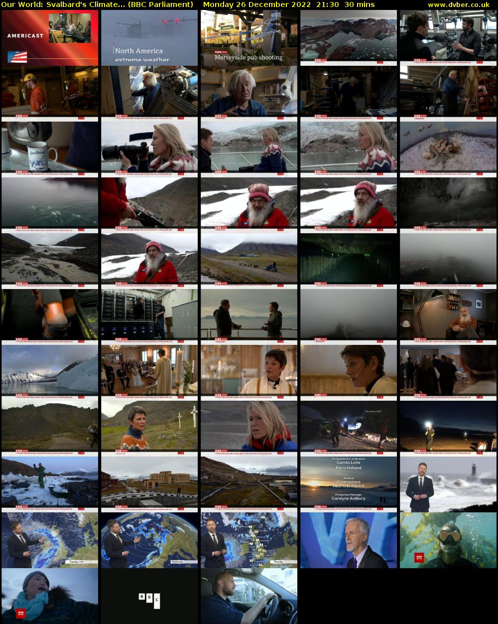 Our World: Svalbard's Climate... (BBC Parliament) Monday 26 December 2022 21:30 - 22:00