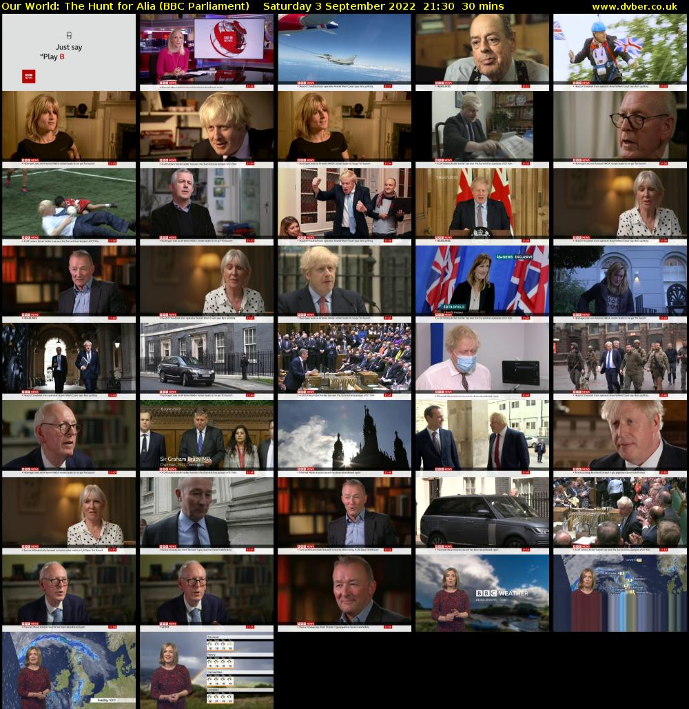 Our World: The Hunt for Alia (BBC Parliament) Saturday 3 September 2022 21:30 - 22:00