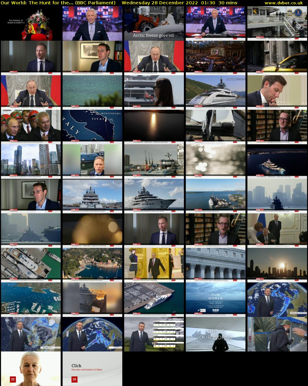 Our World: The Hunt for the... (BBC Parliament) Wednesday 28 December 2022 01:30 - 02:00