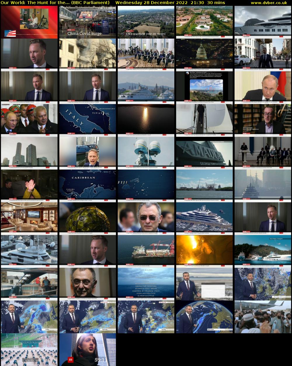 Our World: The Hunt for the... (BBC Parliament) Wednesday 28 December 2022 21:30 - 22:00