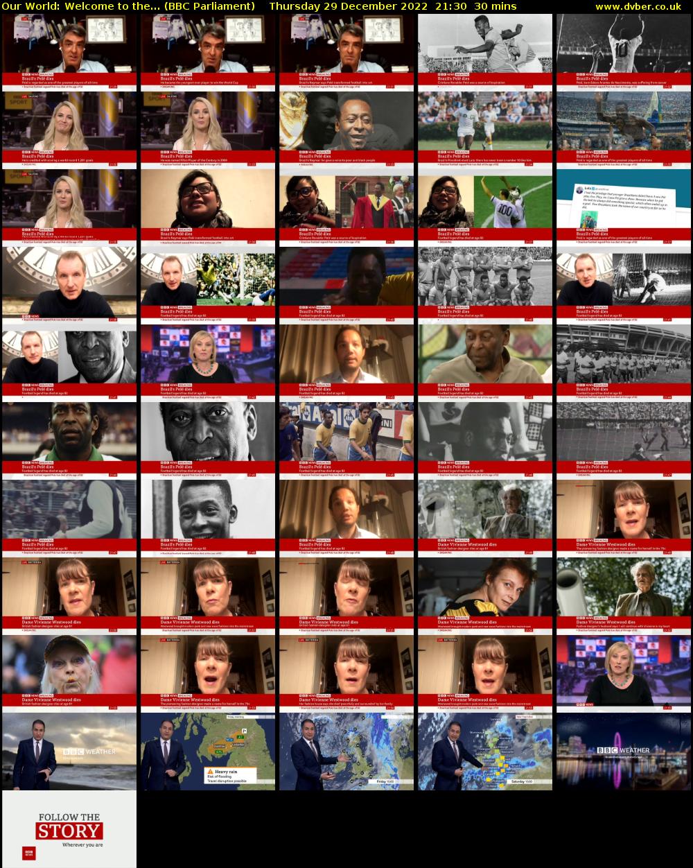 Our World: Welcome to the... (BBC Parliament) Thursday 29 December 2022 21:30 - 22:00