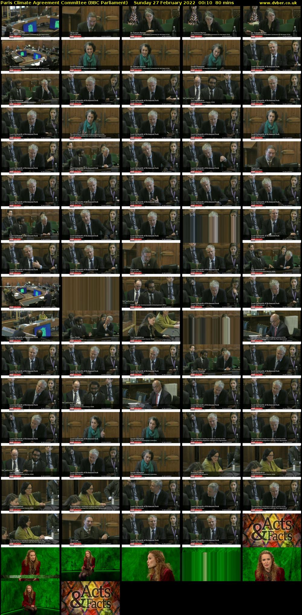 Paris Climate Agreement Committee (BBC Parliament) Sunday 27 February 2022 00:10 - 01:30