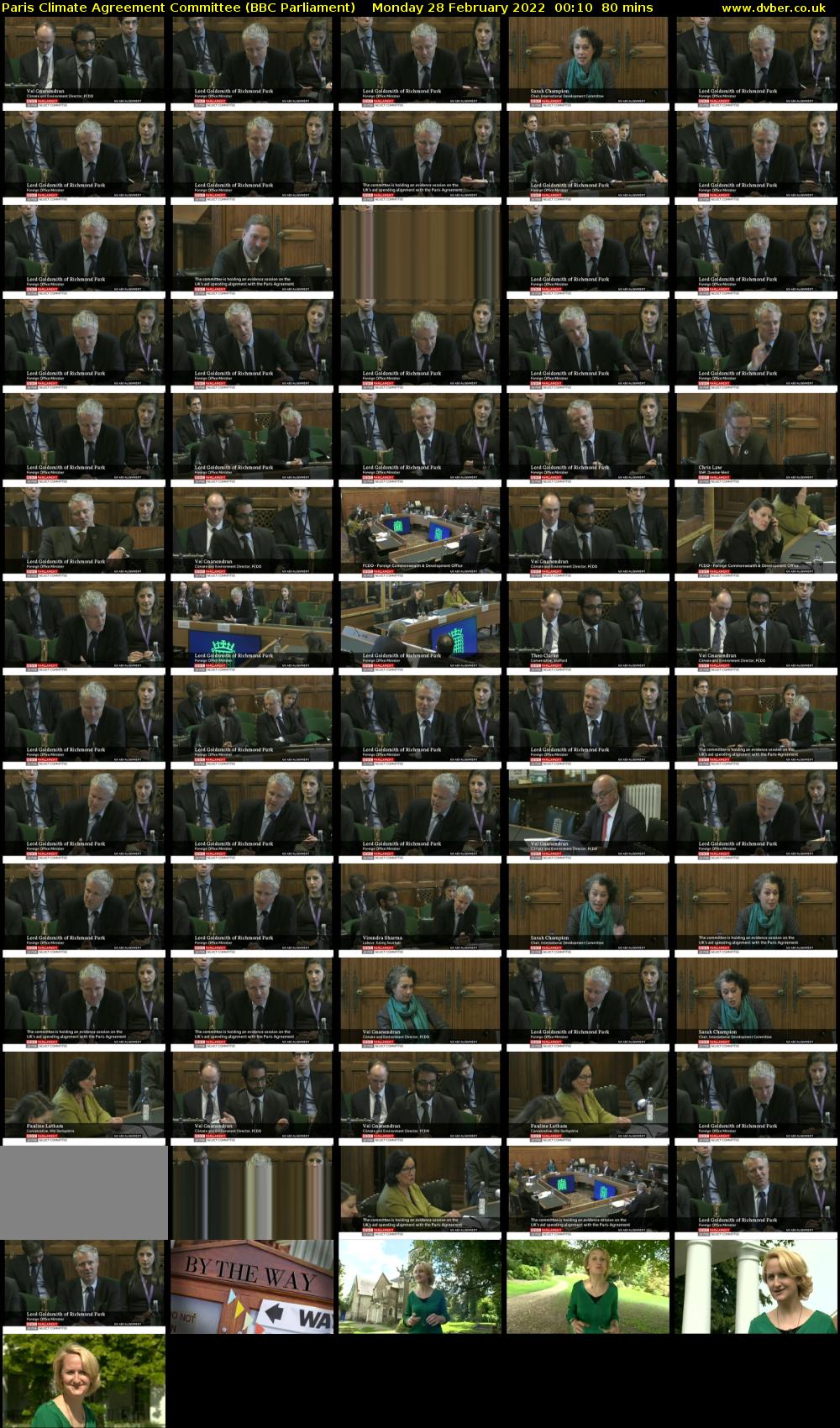 Paris Climate Agreement Committee (BBC Parliament) Monday 28 February 2022 00:10 - 01:30