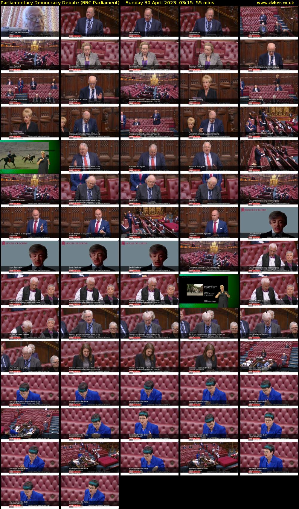 Parliamentary Democracy Debate (BBC Parliament) Sunday 30 April 2023 03:15 - 04:10