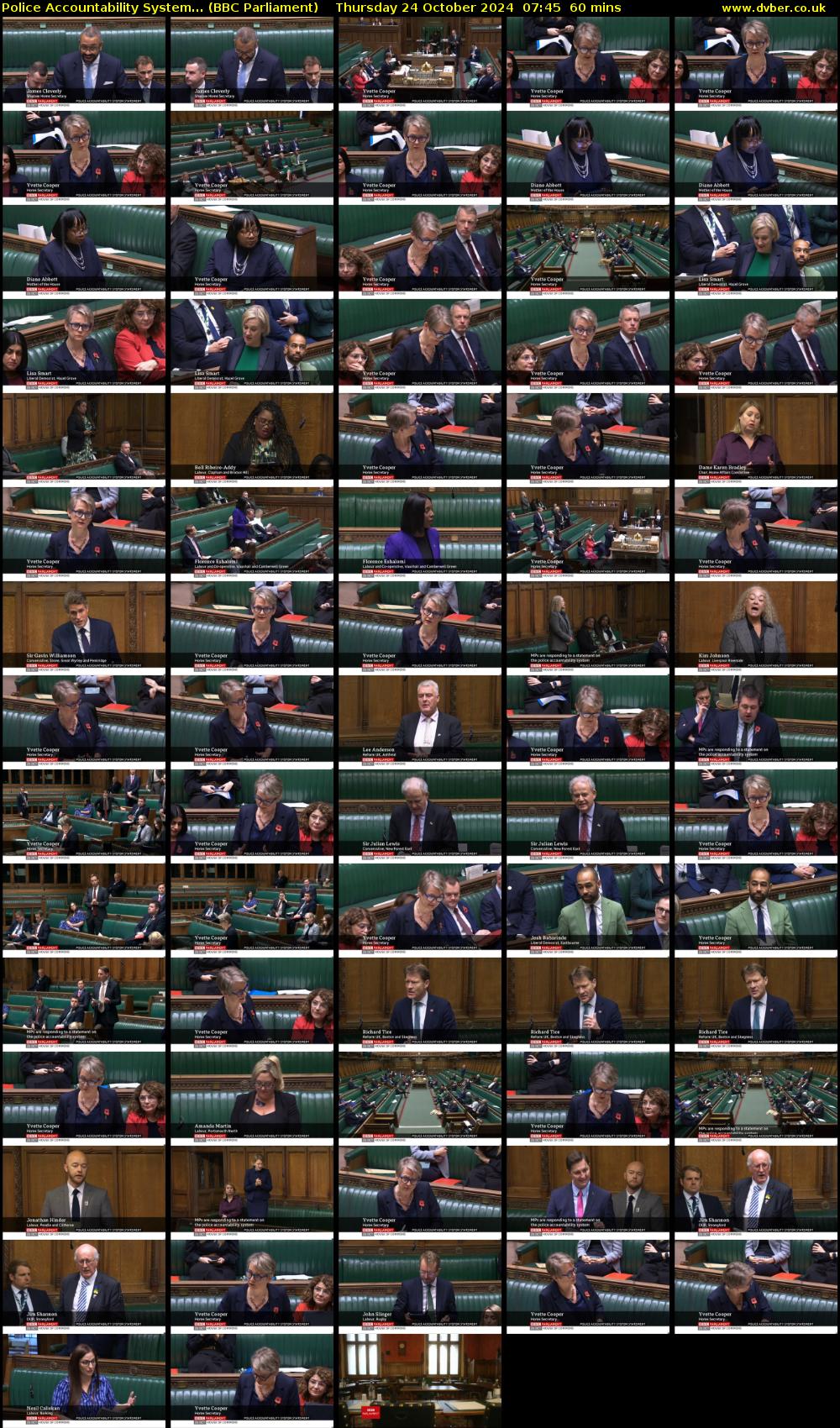 Police Accountability System... (BBC Parliament) Thursday 24 October 2024 07:45 - 08:45