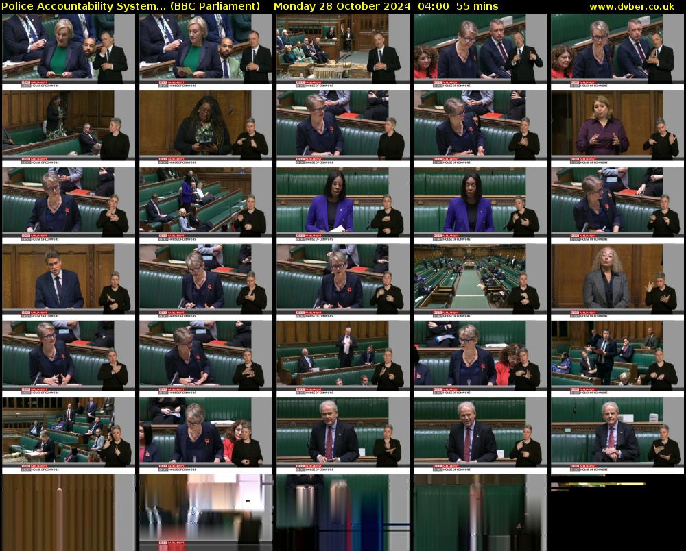 Police Accountability System... (BBC Parliament) Monday 28 October 2024 04:00 - 04:55