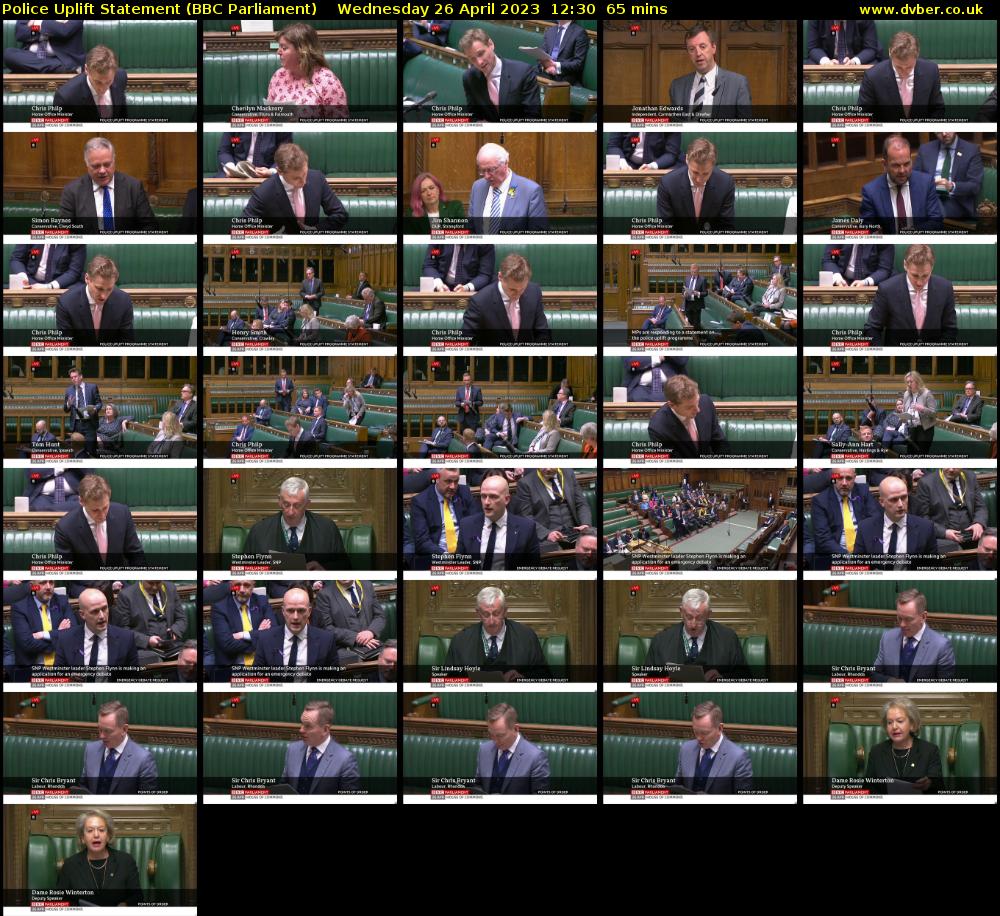 Police Uplift Statement (BBC Parliament) Wednesday 26 April 2023 12:30 - 13:35