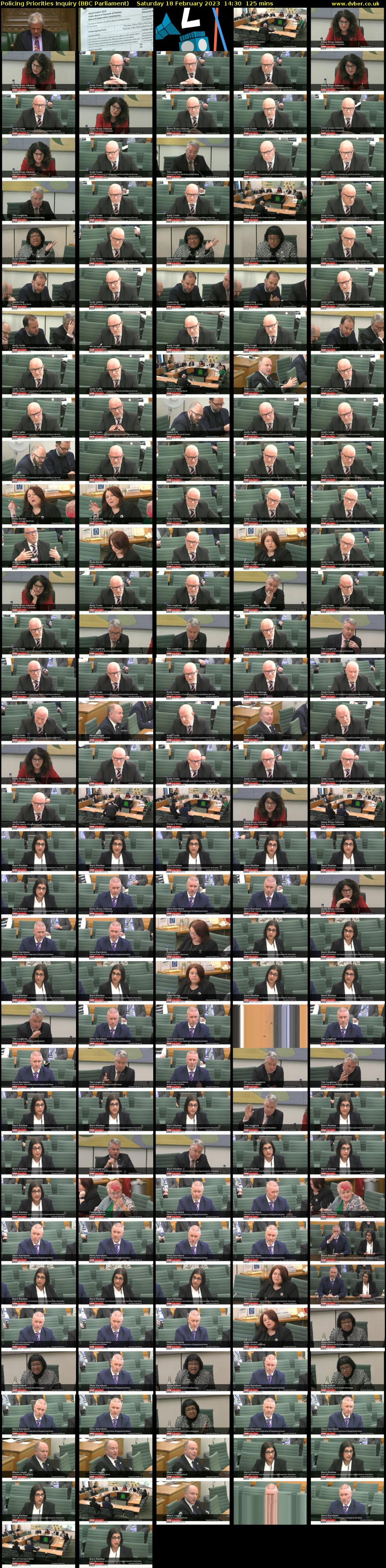 Policing Priorities Inquiry (BBC Parliament) Saturday 18 February 2023 14:30 - 16:35