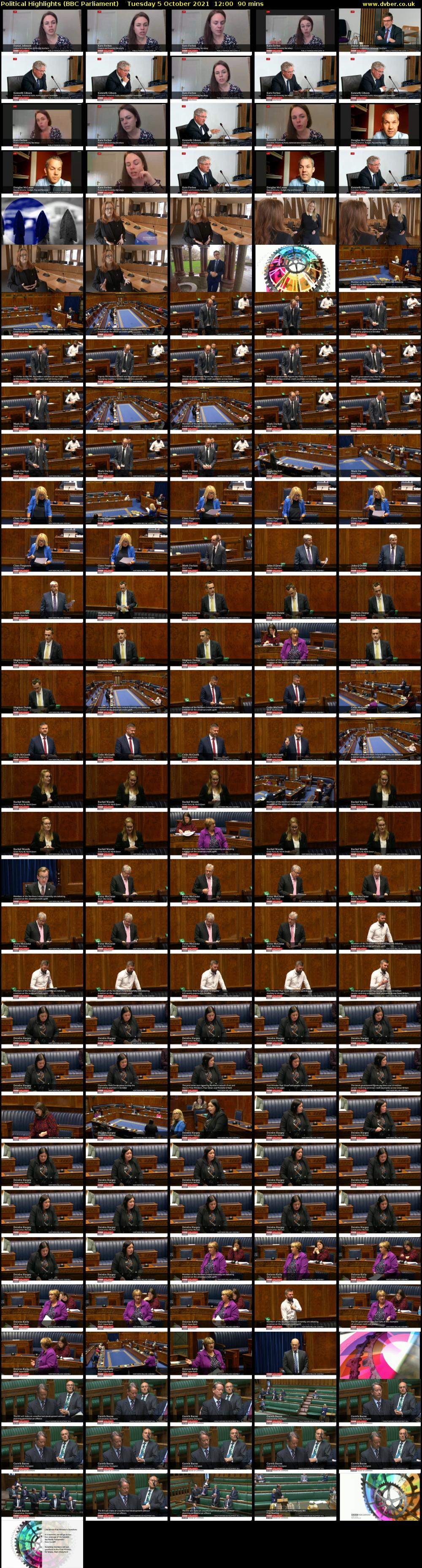 Political Highlights (BBC Parliament) Tuesday 5 October 2021 12:00 - 13:30