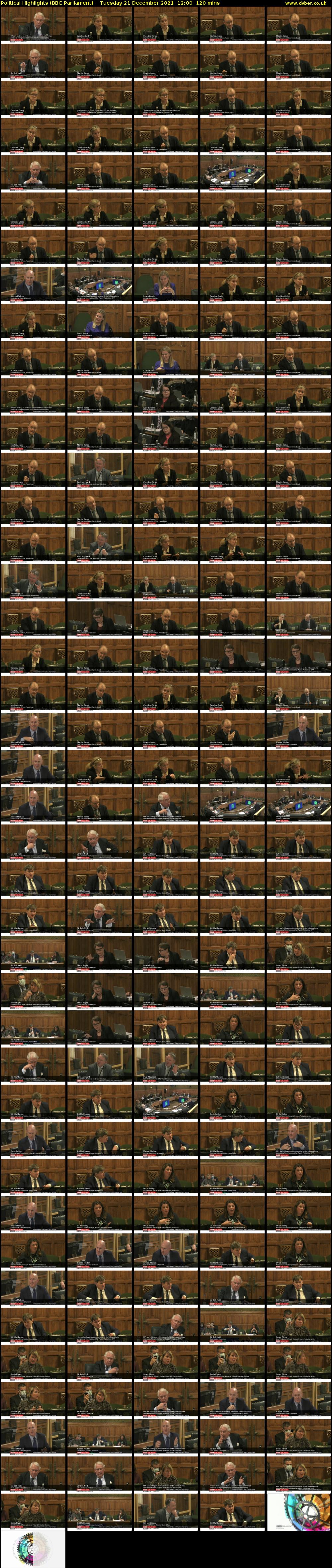 Political Highlights (BBC Parliament) Tuesday 21 December 2021 12:00 - 14:00