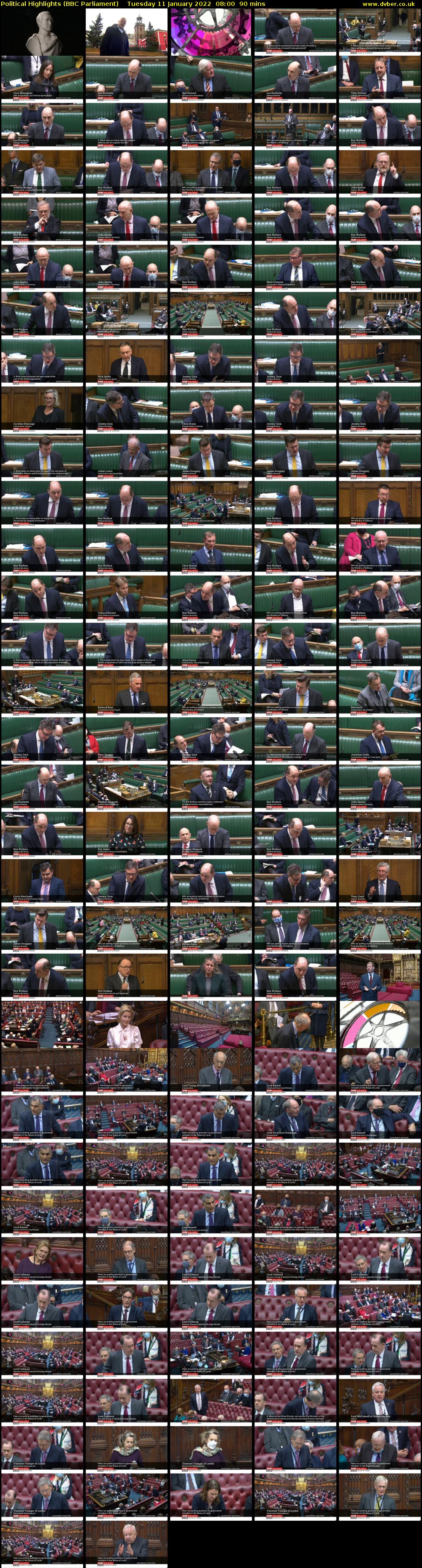 Political Highlights (BBC Parliament) Tuesday 11 January 2022 08:00 - 09:30