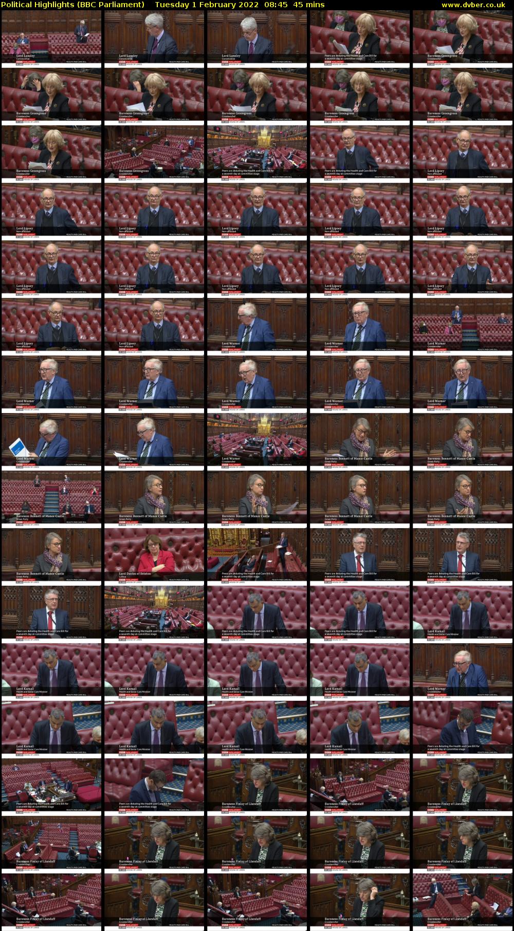 Political Highlights (BBC Parliament) Tuesday 1 February 2022 08:45 - 09:30