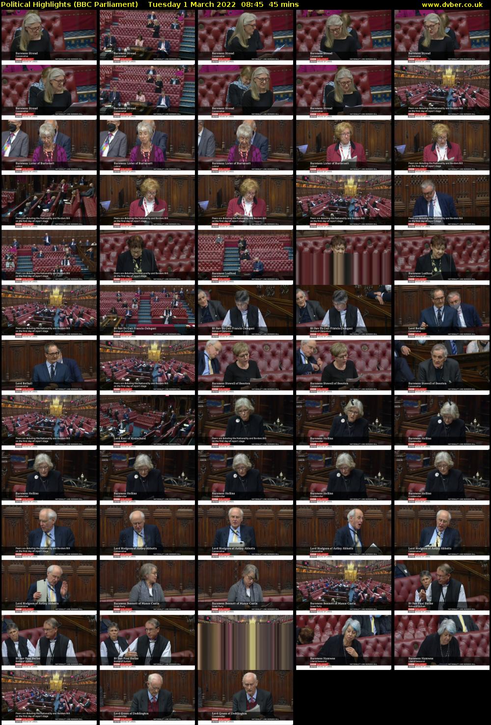Political Highlights (BBC Parliament) Tuesday 1 March 2022 08:45 - 09:30