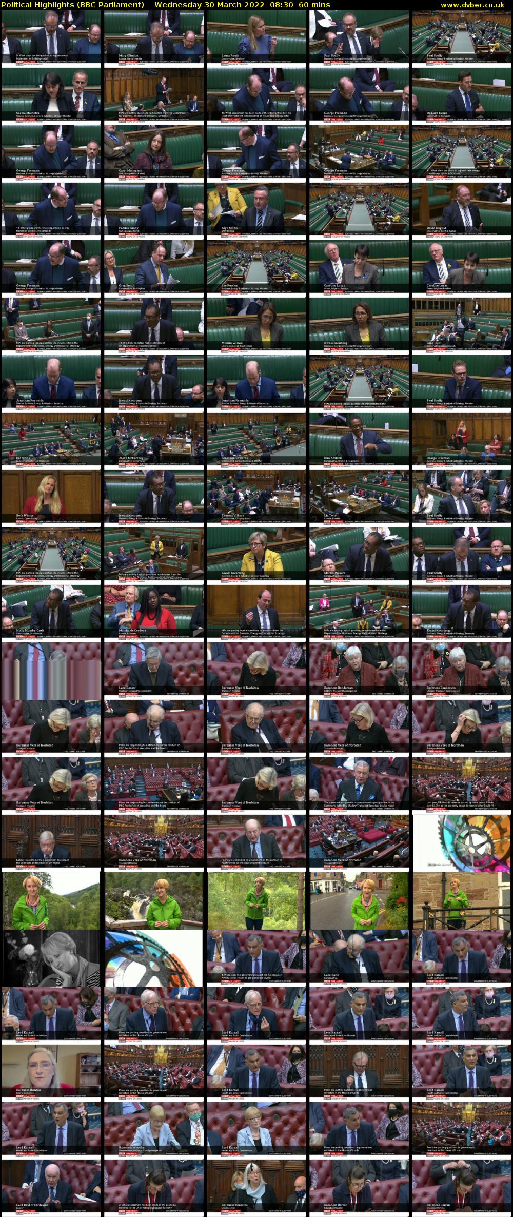 Political Highlights (BBC Parliament) Wednesday 30 March 2022 08:30 - 09:30