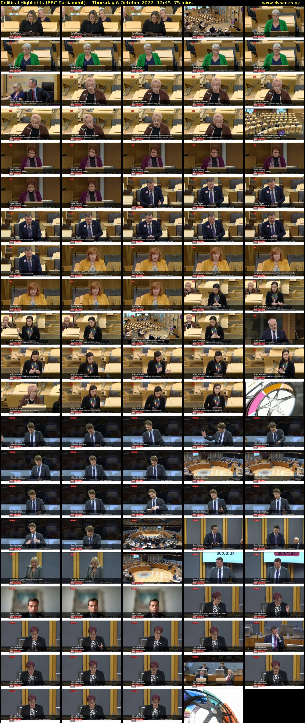 Political Highlights (BBC Parliament) Thursday 6 October 2022 12:45 - 14:00