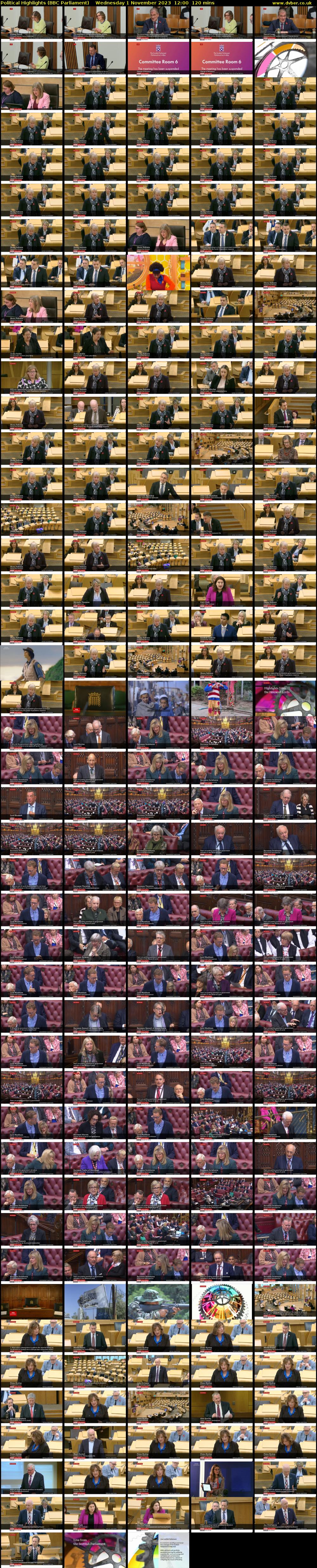Political Highlights (BBC Parliament) Wednesday 1 November 2023 12:00 - 14:00