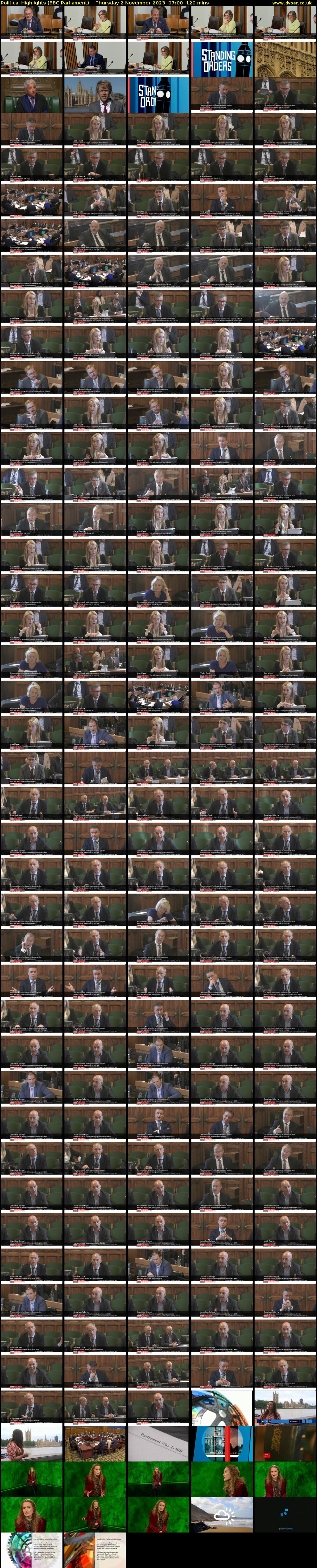 Political Highlights (BBC Parliament) Thursday 2 November 2023 07:00 - 09:00