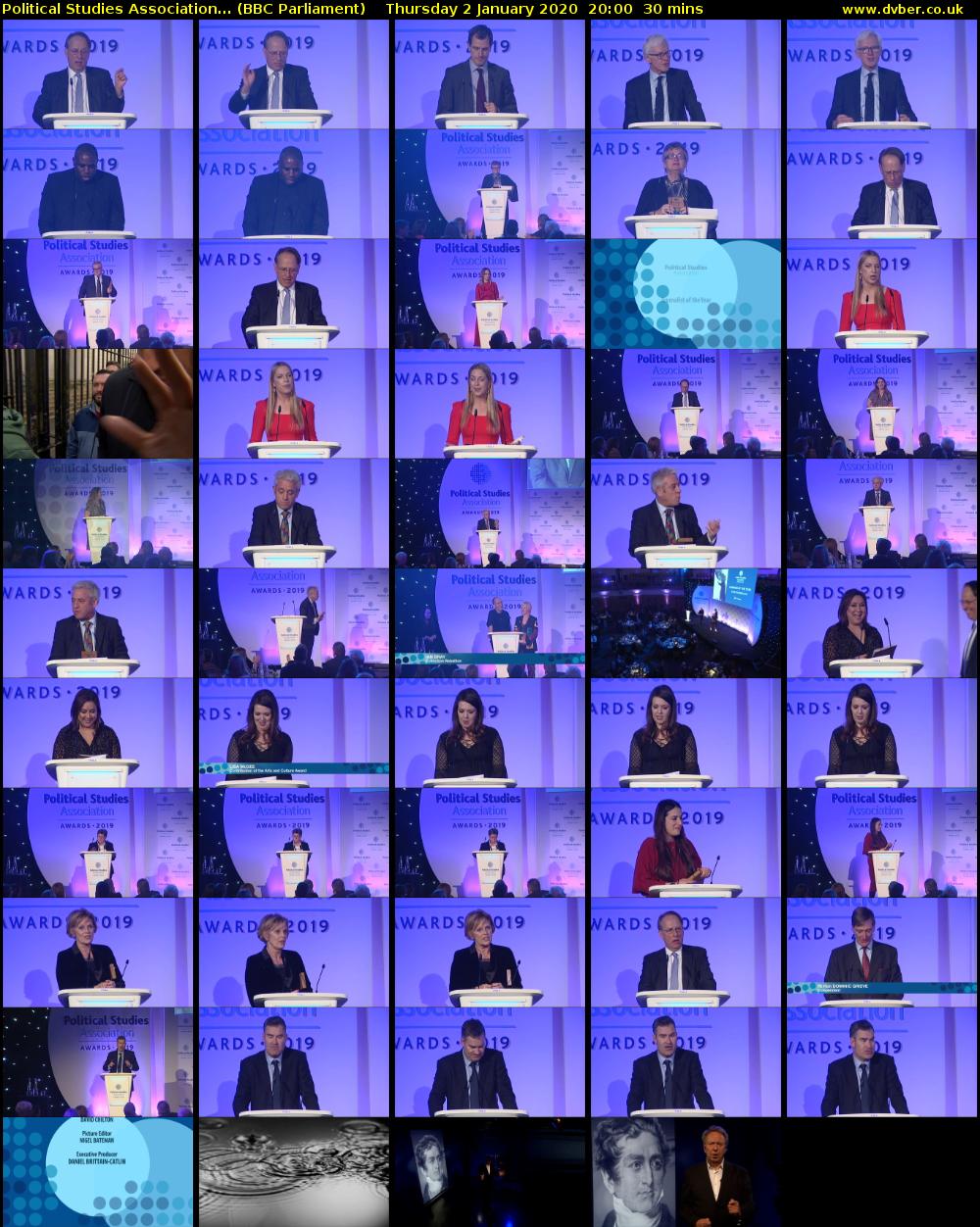 Political Studies Association... (BBC Parliament) Thursday 2 January 2020 20:00 - 20:30