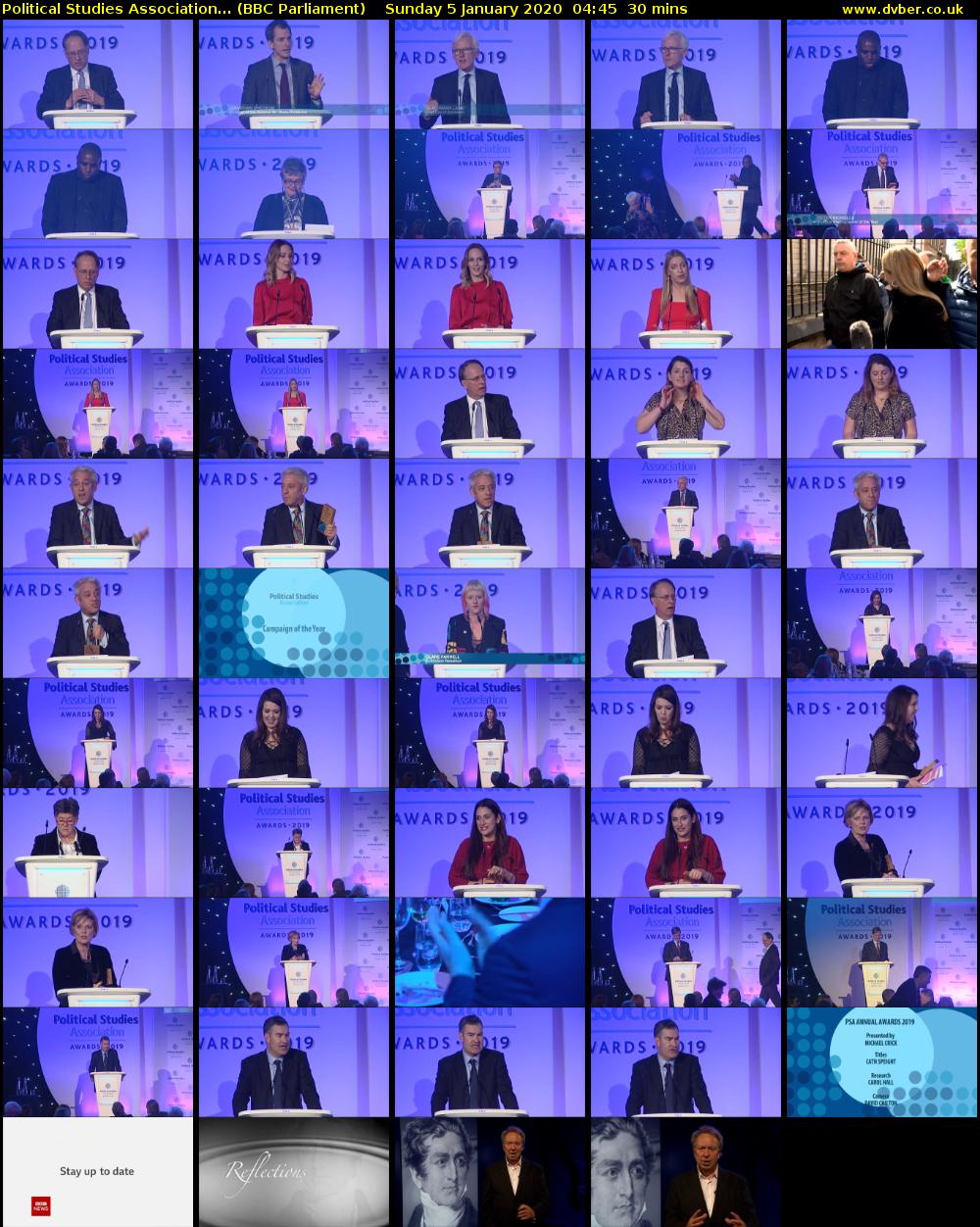 Political Studies Association... (BBC Parliament) Sunday 5 January 2020 04:45 - 05:15
